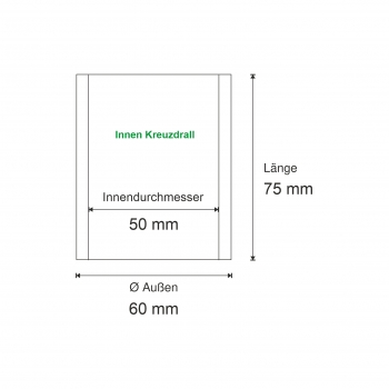 Buchse, Stahl, gehärtet Ø 50x60x75 mm, schweißbar (IS)